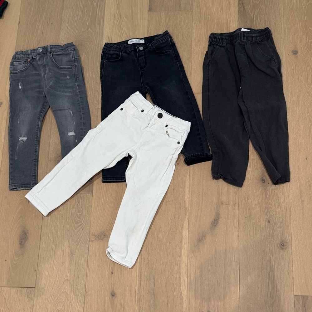 Zara Kids Jeans Set - Black, Gray, White